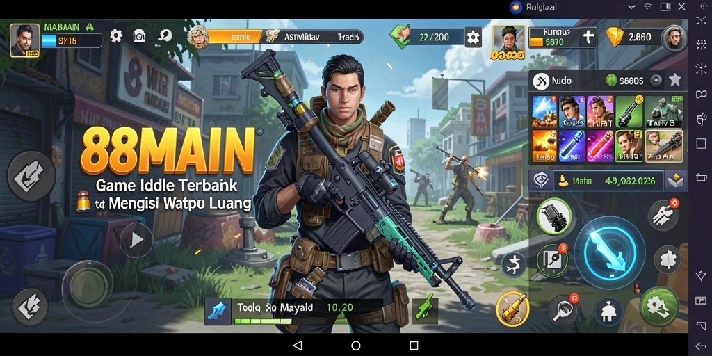 Screenshot gameplay 88MAIN yang menunjukkan suasana bermain yang santai.