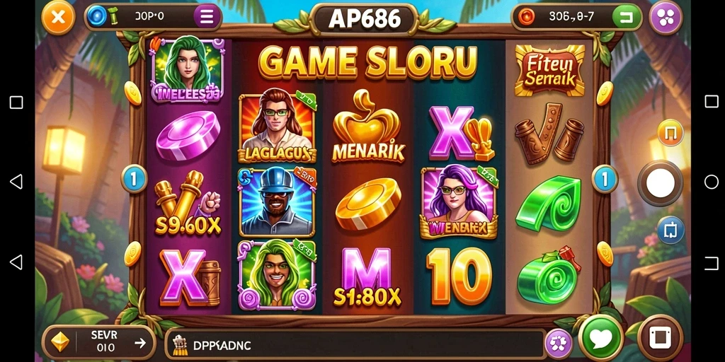Tampilan screenshot gameplay AP686 dengan fitur Slot yang menarik.
