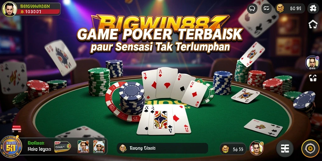 Tampilan gameplay poker yang menarik dan interaktif dari BIGWIN88.