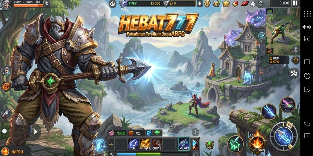 Menampilkan aksi seru dalam gameplay ARPG HEBAT777.