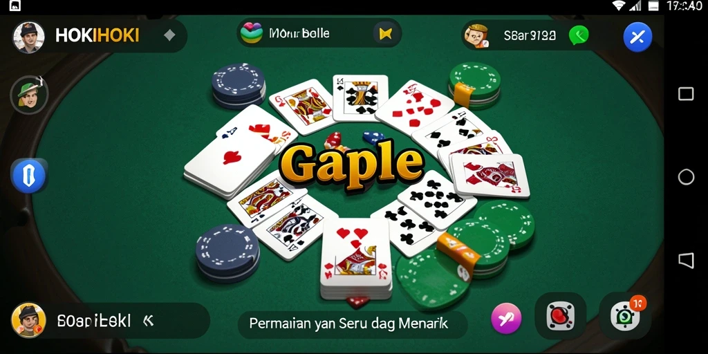 Tampilan gameplay seru dari HOKIHOKI saat bermain Gaple.