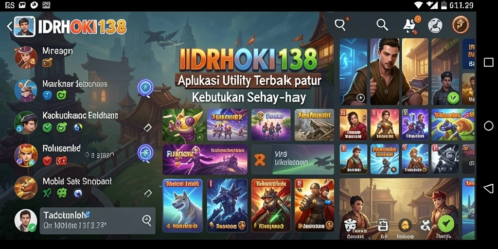 Tampilan utama IDRHOKI138 dengan berbagai fitur Utility