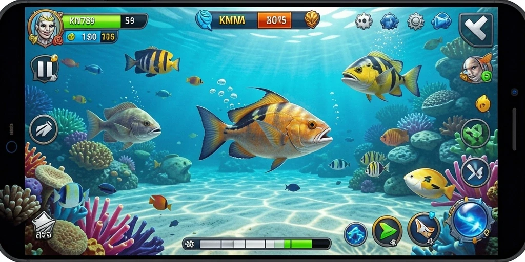 Gameplay seru dengan ikan-ikan beragam di KM789.