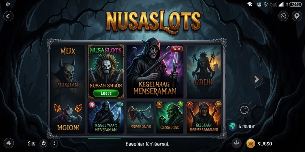Tampilan menegangkan dari gameplay NUSASLOTS dengan efek visual yang mencekam.