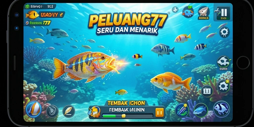 Gambaran gameplay seru saat menembak ikan di PELUANG77.