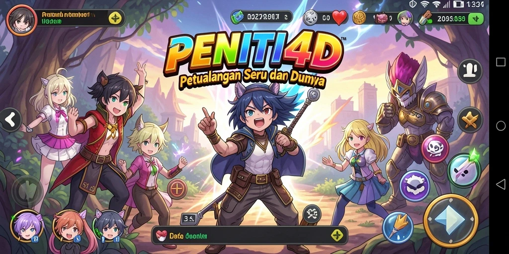 Tangkapan layar dari gameplay PENITI4D dalam dunia Anime.