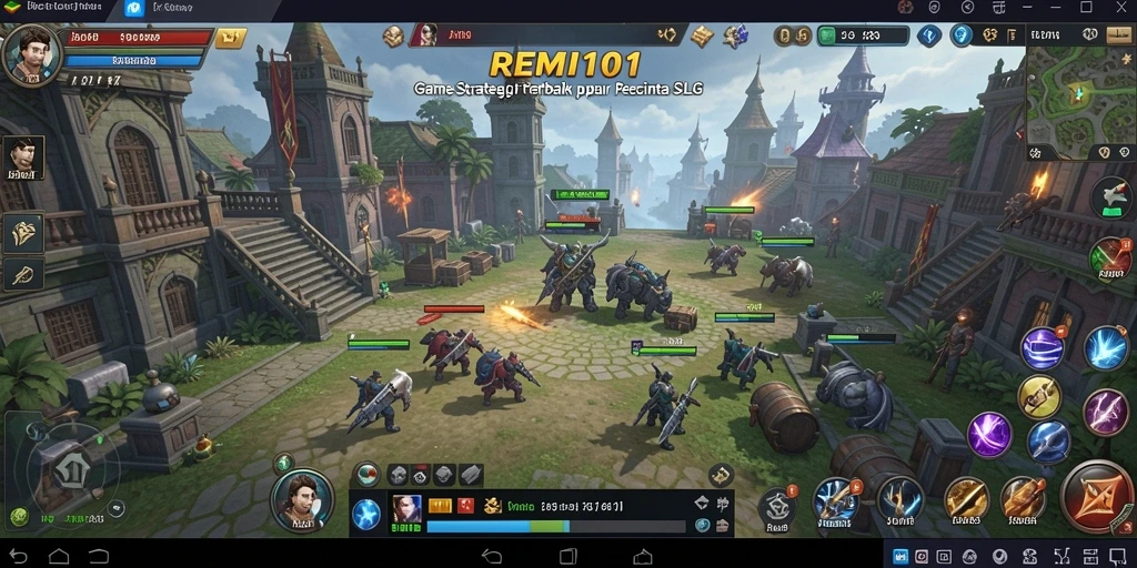 Tampilan gameplay mengesankan dari REMI101 yang menunjukkan strategi dan pertempuran.