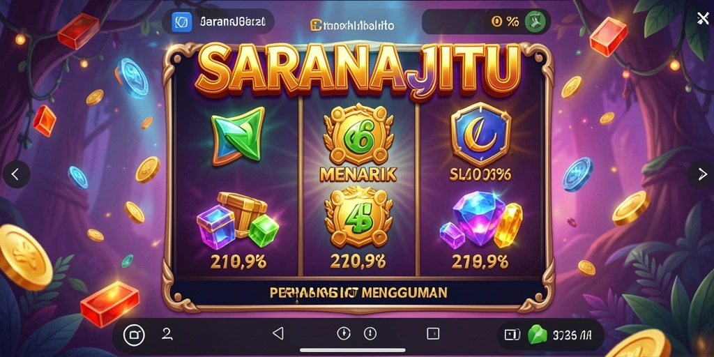 Tampilan gameplay SARANAJITU dengan grafis slot yang menawan.
