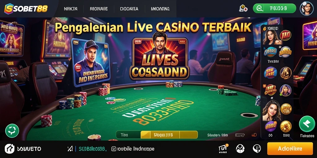 Tampilan gameplay Live Casino yang mengasyikkan di SOBET88.