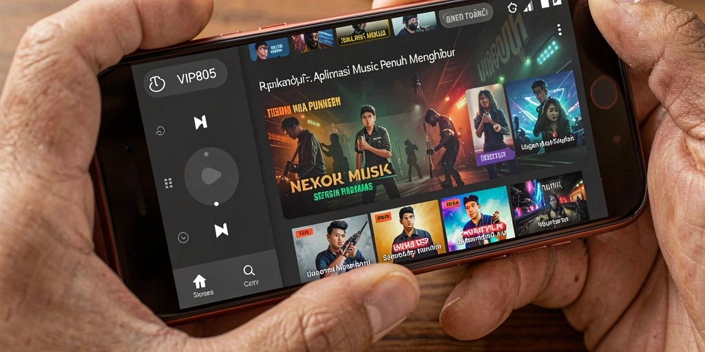 Screenshot gameplay VIP805 menampilkan antarmuka musik interaktif.